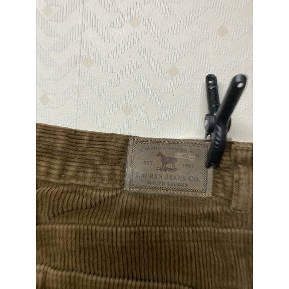 Ralph Lauren Corduroy Pants Women 8 Petite Brown Straight Lauren Jean Co. - Picture 9 of 10
